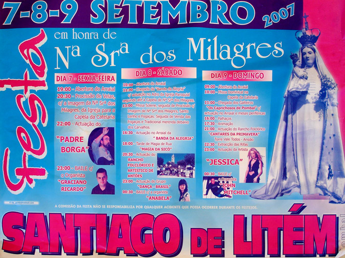 Festa de Nossa Senhora dos Milagres 2007 - Programa - Santiago de Litem - Padre Borga e Jessica