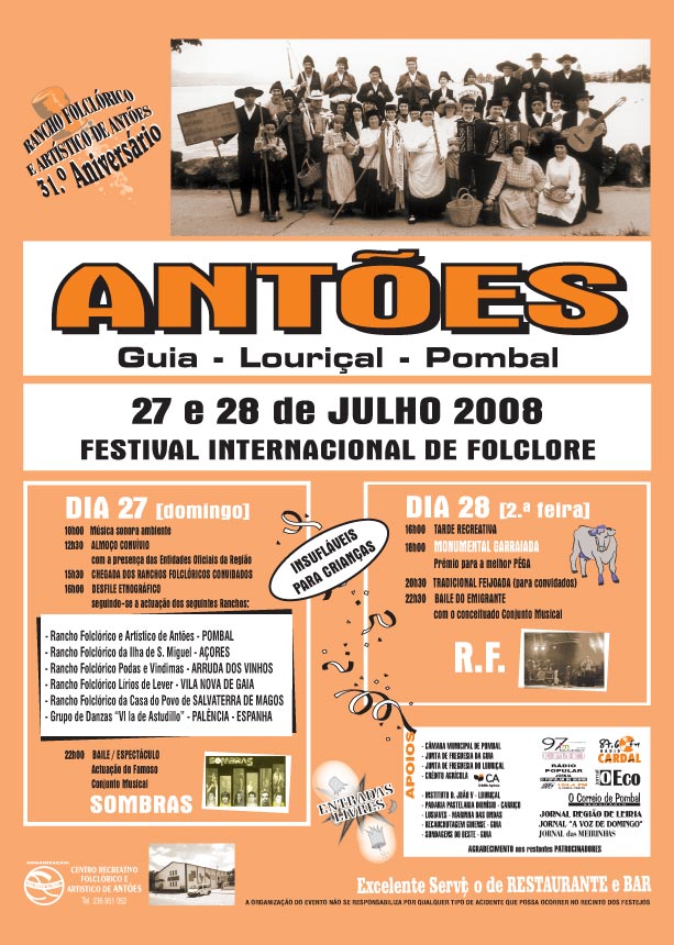 Centro Recreativo Folclorico Artistico de Antões - Aniversario 31 - Julho 2008